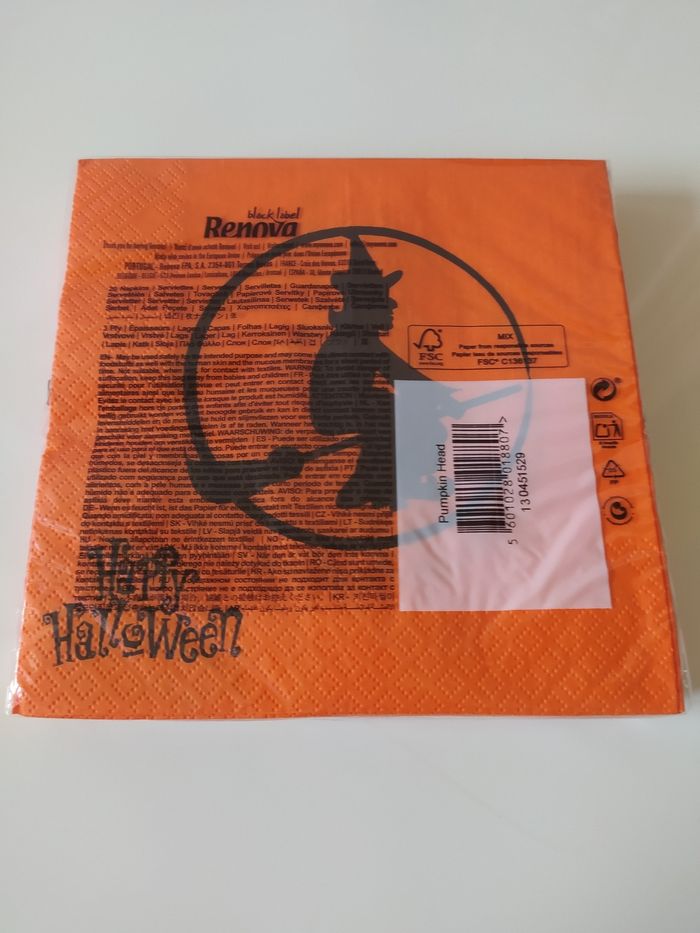 Lot de 2 paquets de serviettes en papier Halloween Renova neufs - photo numéro 3