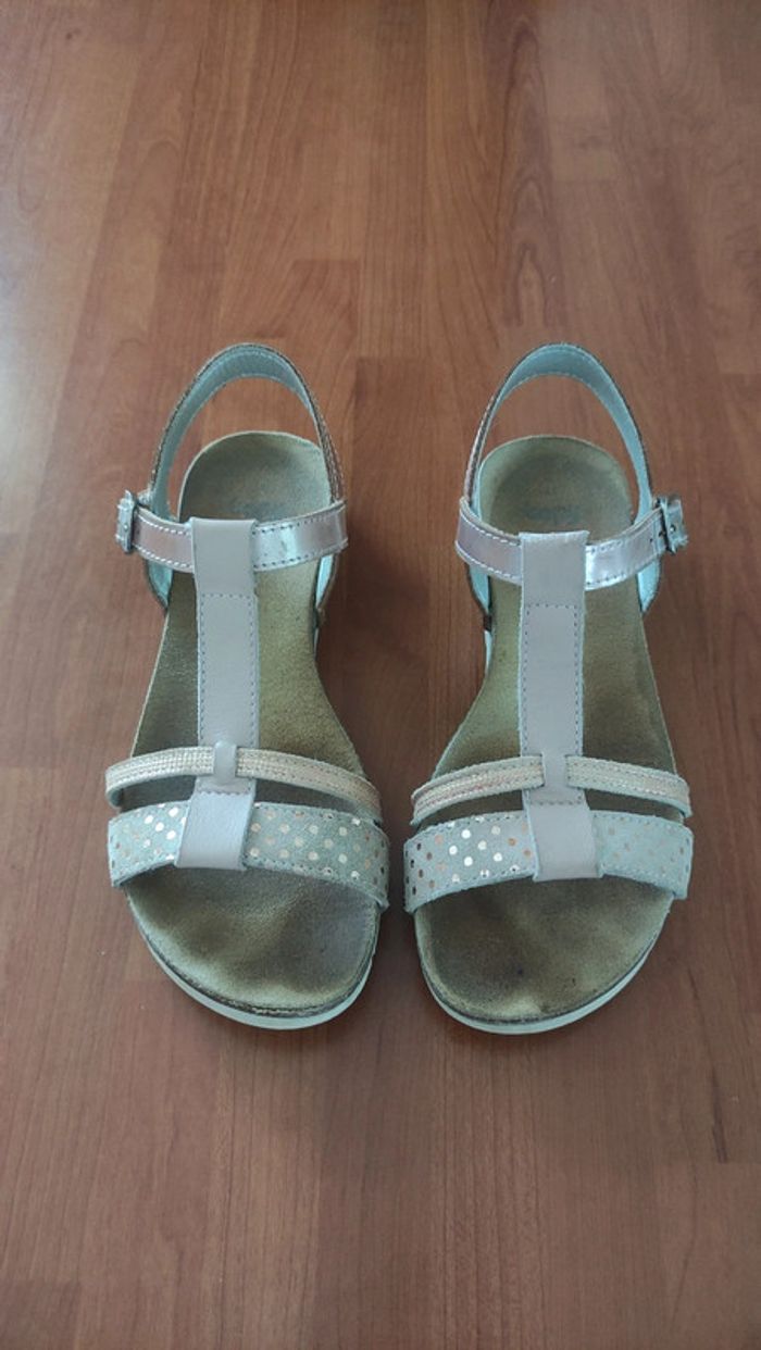 Nu-pieds rose semelle cuir pointure 34 - photo numéro 12