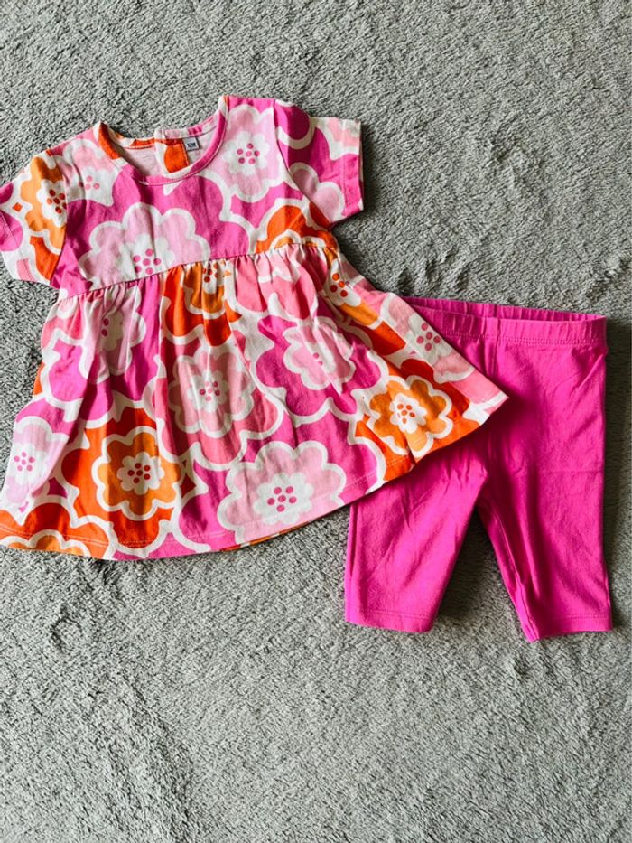 Tunique et legging court bébé fille pommette