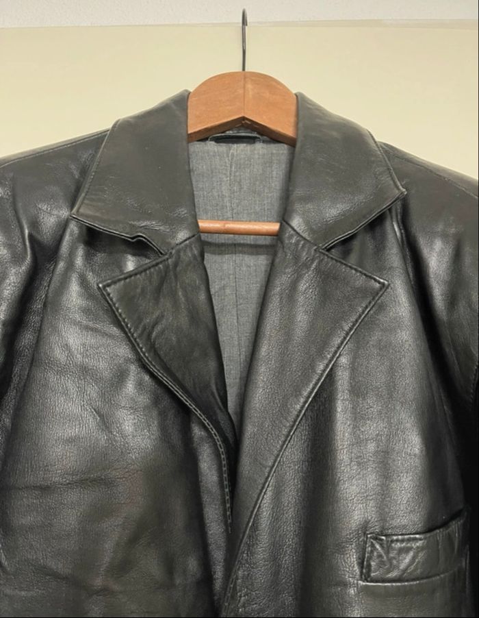 Veste en véritable cuir noir taille XL - photo numéro 4