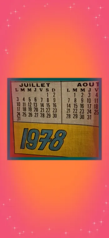 🎂 Torchon Calendrier - 1978 🎂