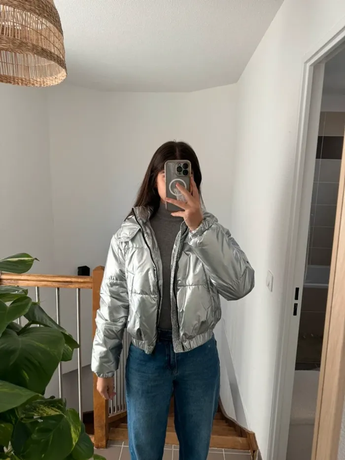 Doudoune argentée Bershka - photo numéro 17