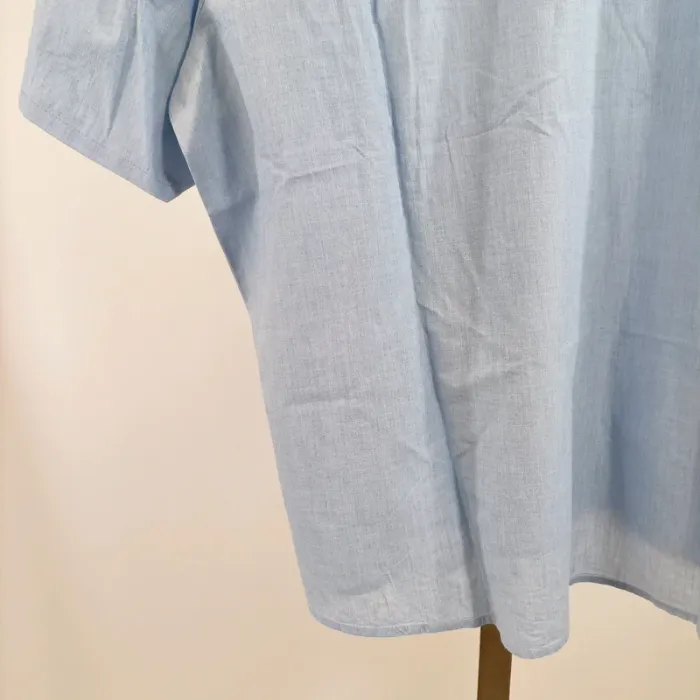 Blouse Esprit bleu clair col V manches retroussables 100 % coton taille 44 A1336 - photo numéro 10
