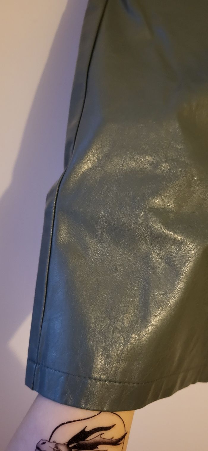 Jupe simili cuir verte bouteille - photo numéro 4