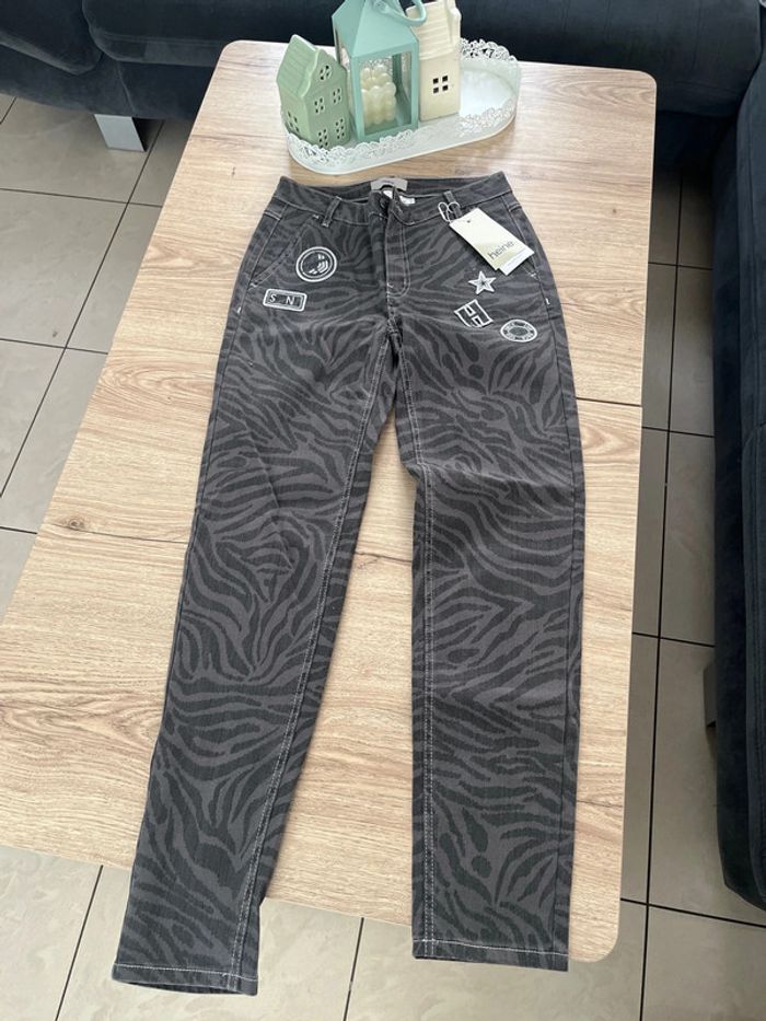 Pantalon jean Heine modèle imprimé animal taille 36 neuf