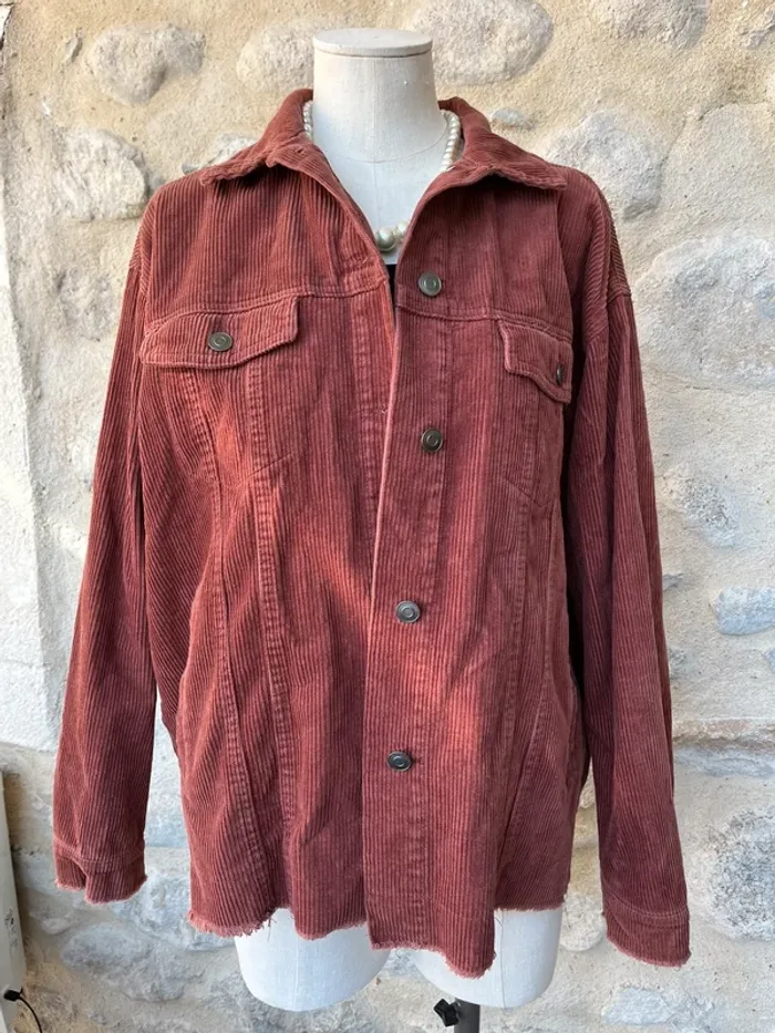 Primark - Veste côtelée rouge rouille bordeaux