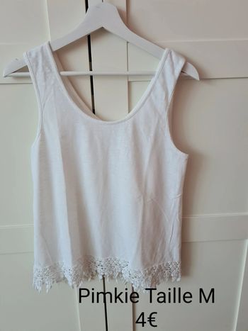 Haut blanc détail crochet Pimkie M