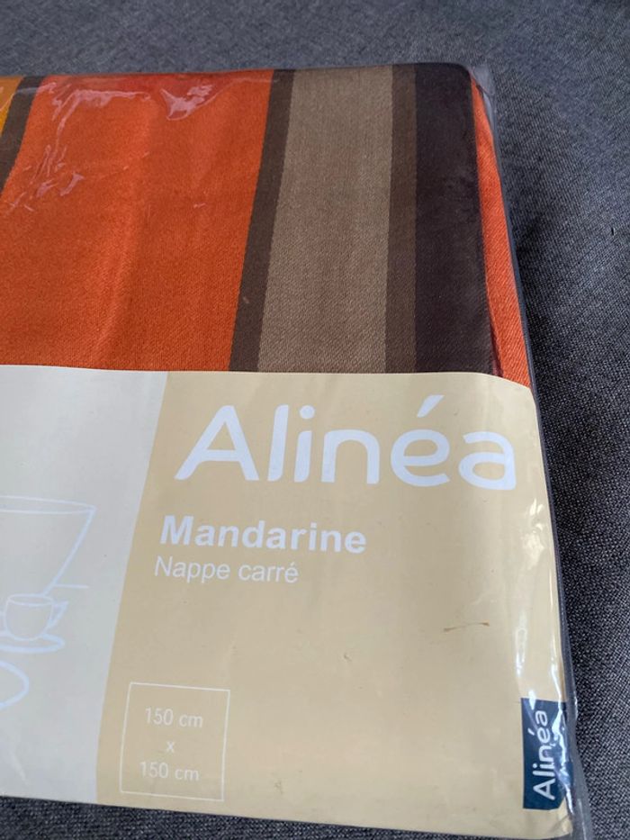 Nappe bayadère Alinea modèle  mandarine forme carrée, 150 × 150 cm - photo numéro 2