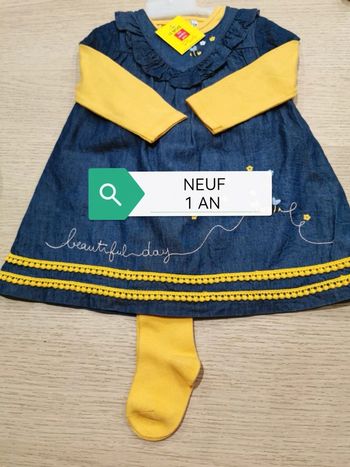 Robe neuve 1 an jaune et bleu