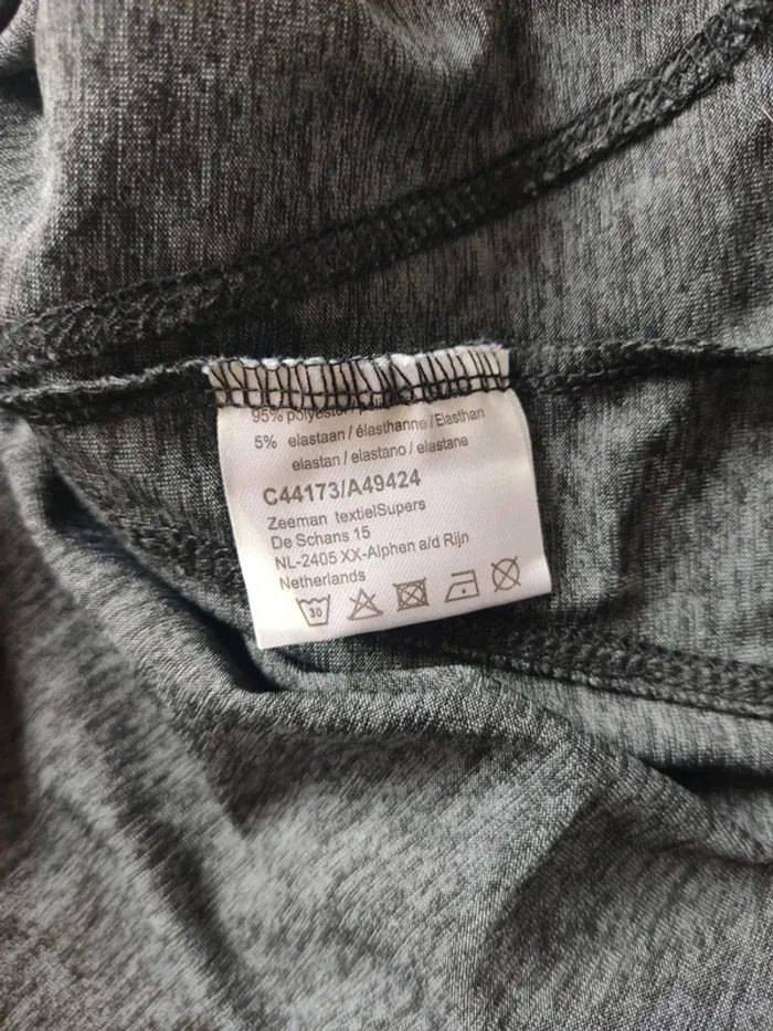 Tee-shirt sport manches courtes gris chiné taille XXL Zeeman - photo numéro 5