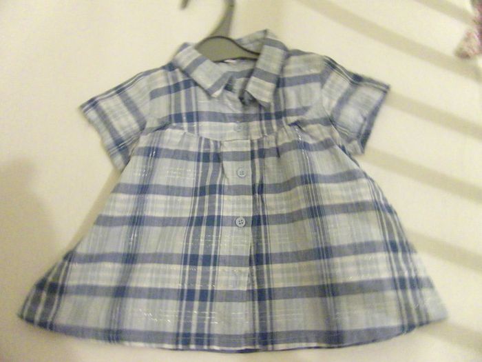 Chemisette légére à carreaux fille 6 mois
