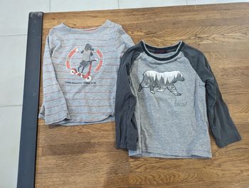 2 t-shirt manches longues 4 ans
