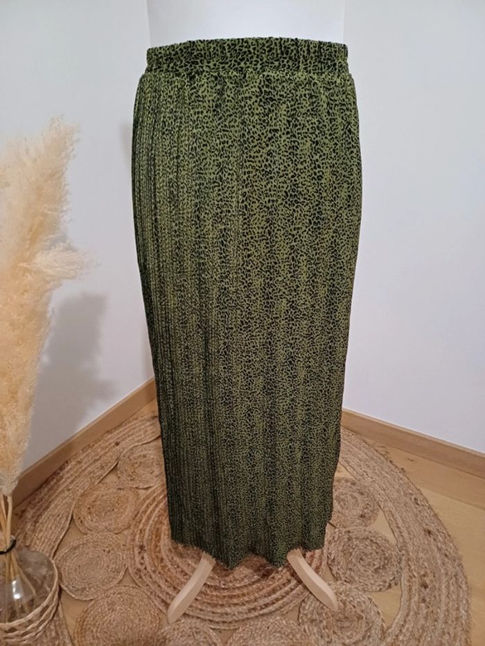 Jupe longue plissée Kaki/verte Lilie Rose taille L/XL 40/42 - photo numéro 2