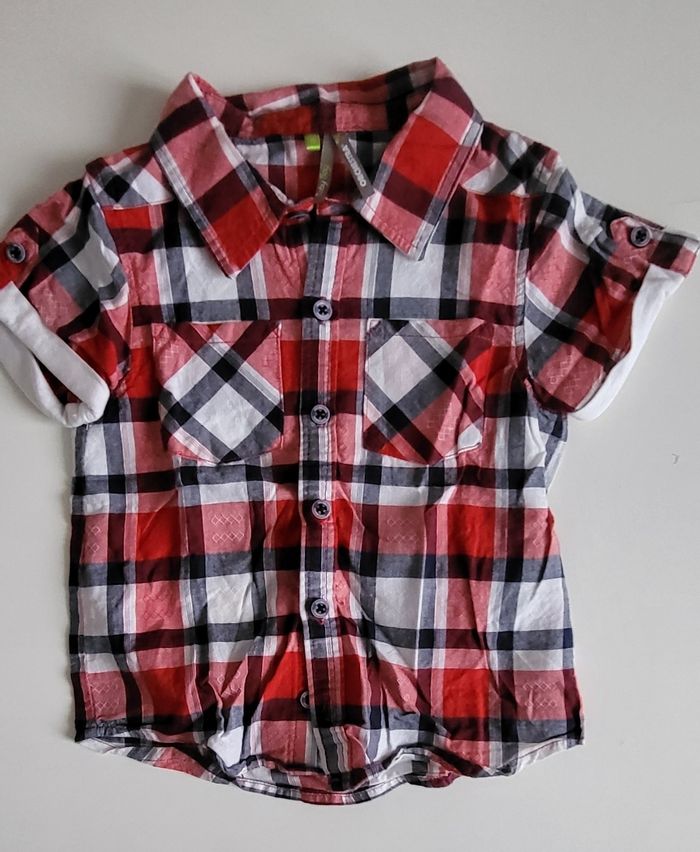 Chemise manches courtes à carreaux