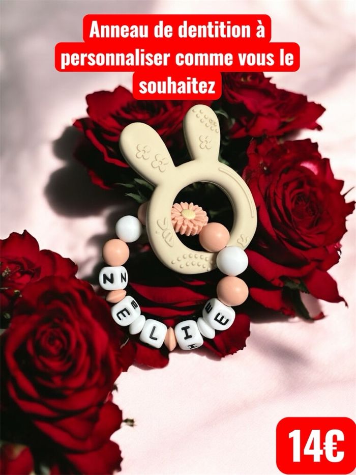 Attache tétines anneau de dentition accessoires bébé personnalisée vintage Disney rare porte clés créations - photo numéro 10