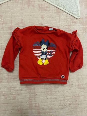 Pull chaud rouge Minnie Disney 24 mois