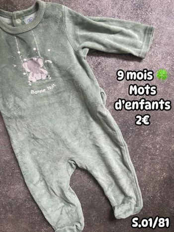 Pyjama 🍀 9 mois 🍀 Mots d’enfants