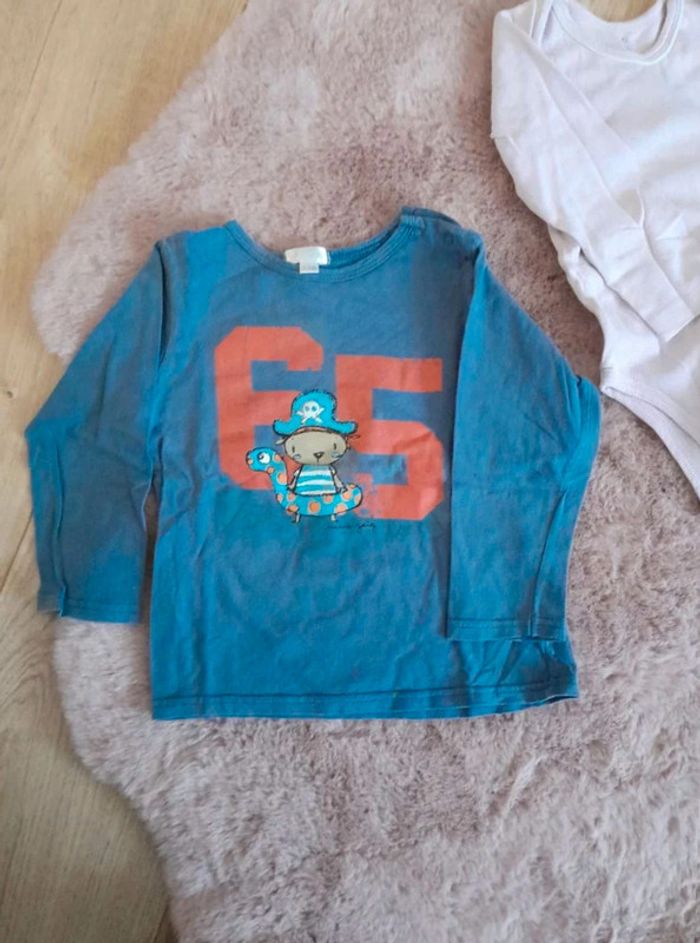 Lot manches longues maillot de corps blouse 2 ans 23 mois - photo numéro 6