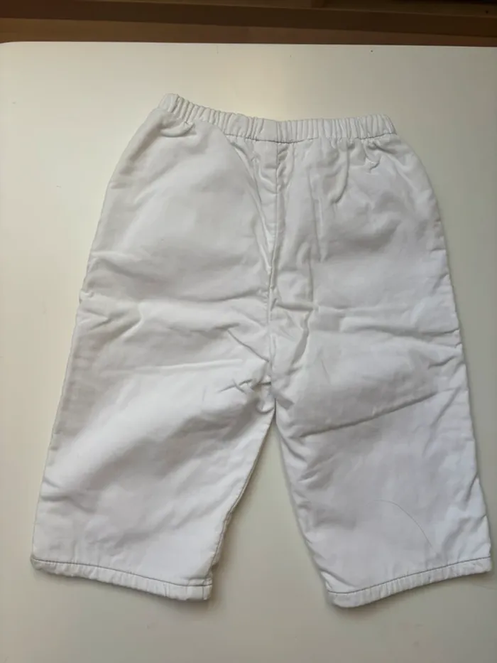 pantalon blanc 3 pommes vintage taille 9 mois - photo numéro 4