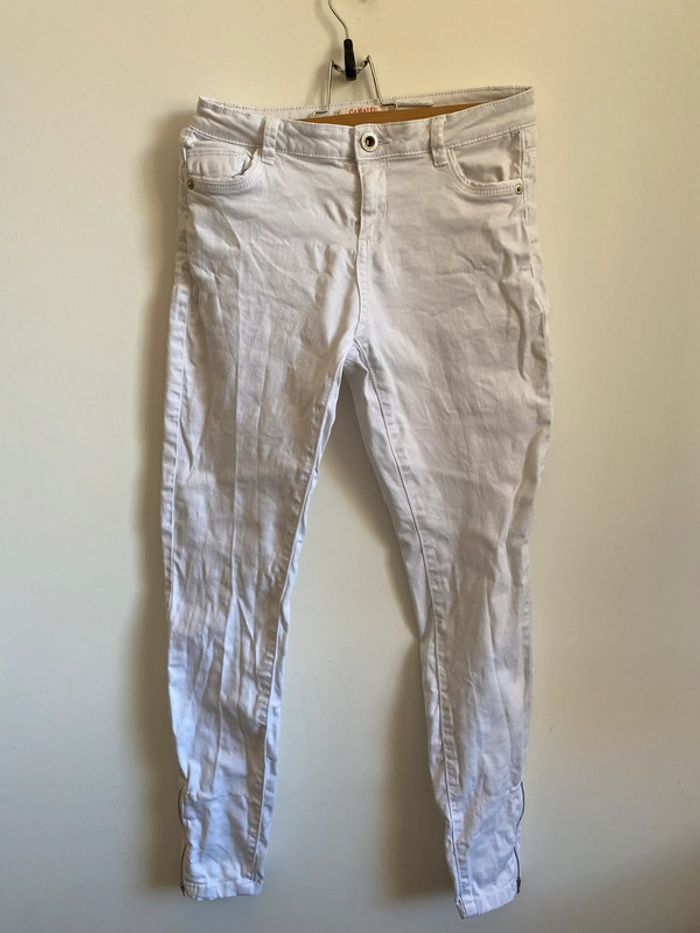 Jean blanc Camaïeu slim femme taille 36