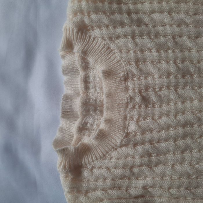 Robe d'hiver centré crème en tricot – Manches longues - photo numéro 7