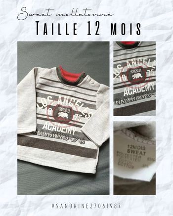 Sweat gris molletonné