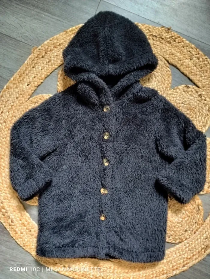🧥 Veste mi-longue Doudou Boutique Indépendante – Noire, Neuve 4 ans 104 cm 🧒