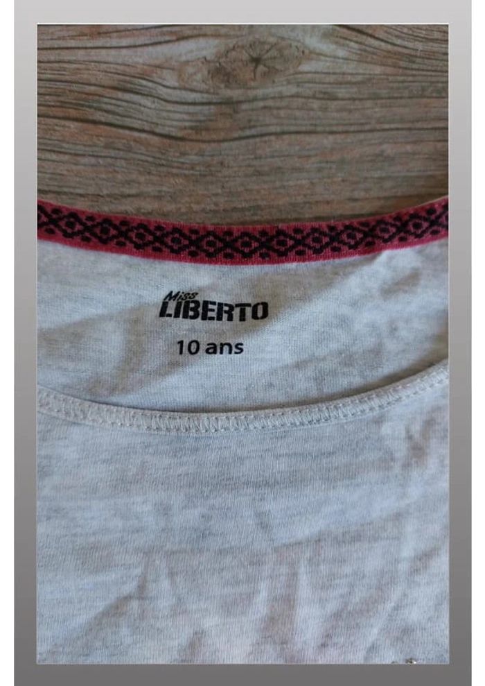 Tee shirt à manches longues liberto gris 10 ans - photo numéro 3