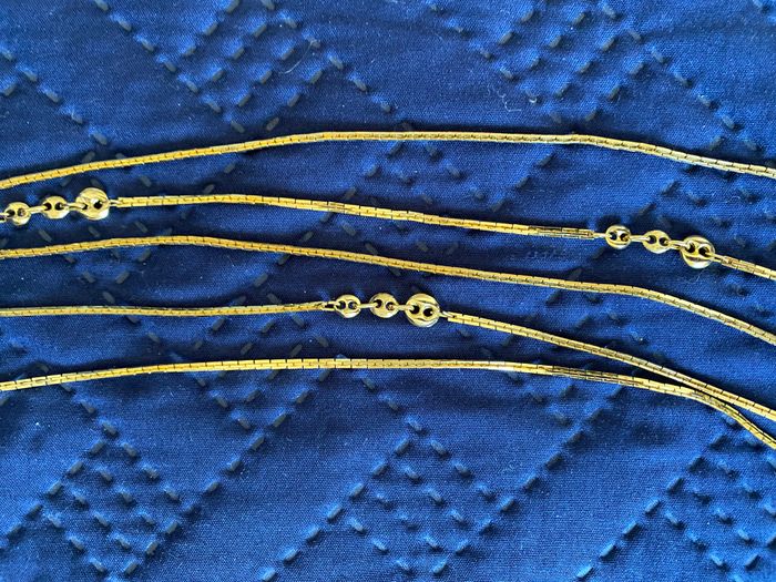 Collier fantaisie doré 5 rangs - photo numéro 4
