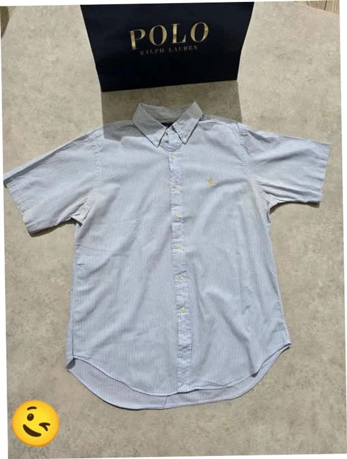 Chemise Ralph Lauren manche courte Taille L bleu Homme Men CHE21 - photo numéro 4