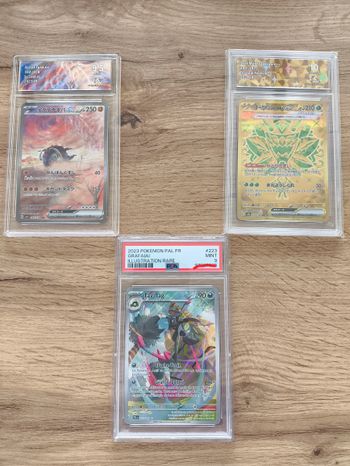 Lot 3 Cartes Pokémon gradées(PSA 9 & Collect Aura 10 / 9.5) - Ogerpon, Fort-Ivoire, Tag-Tag