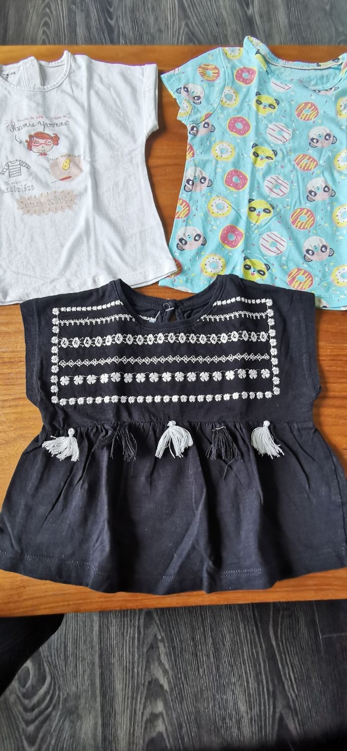 Lot Tee shirts manches courtes fille 24 mois - photo numéro 4