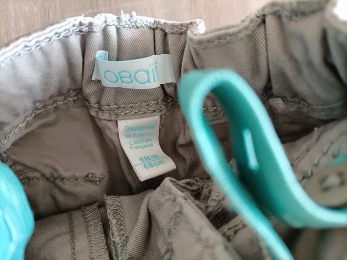 Ensemble T Shirt manches longues/ pantalon gris Obaibi 6 mois - photo numéro 7
