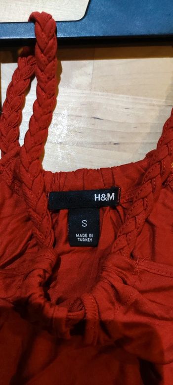 Débardeur à col licou style tresse rouge H&M