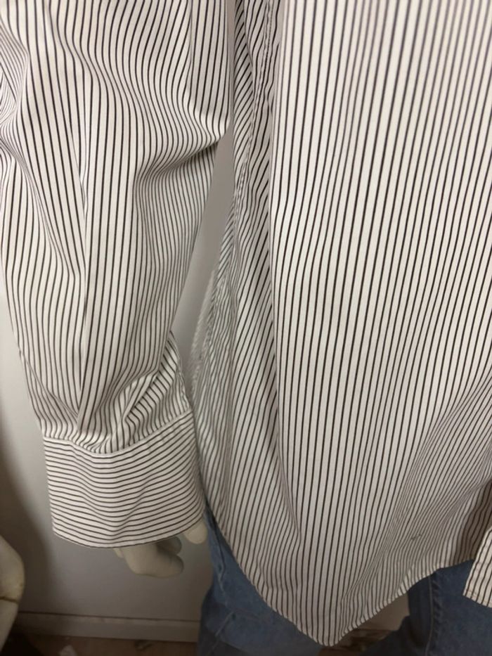 Chemise Massimo Dutti blanche à rayures noires - Taille XXL - photo numéro 3