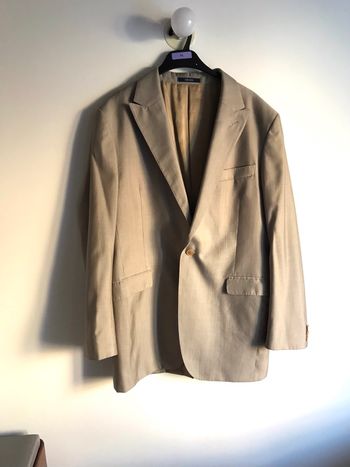 Veste de blazer beige homme Kenzo taille 52 en laine et soie.