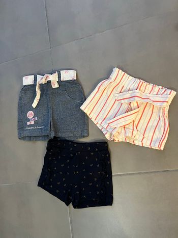 Lot de 3 short fille  12 mois