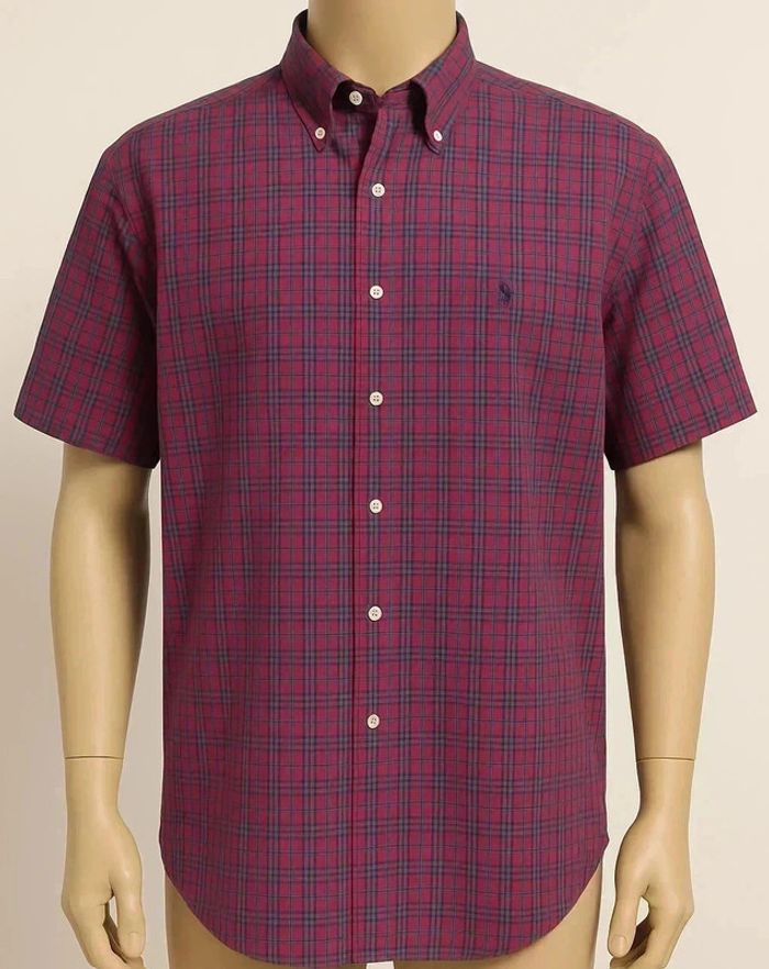 🟣 Chemise Ralph Lauren à Carreaux Rouge & Bleu – Taille 17 1/2 / 34-35 (Yarmouth – L homme)