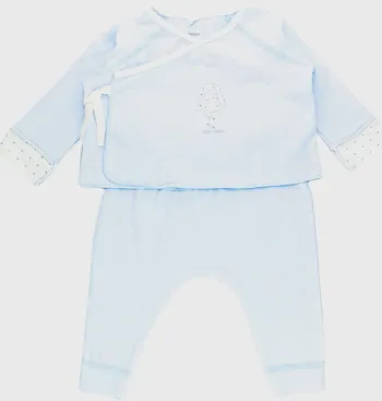 Ensemble Cache-coeur + Sarouel 6 mois en coton bio Petit Bateau