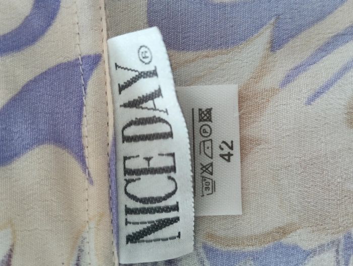 Chemise longue écrue et violette en viscose taille 42 - photo numéro 10