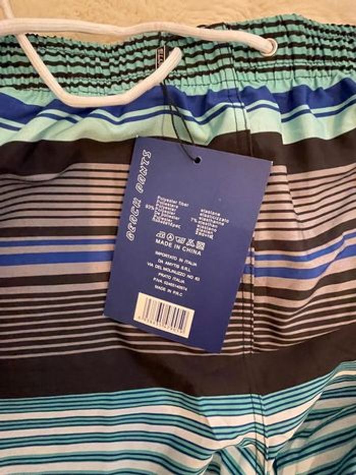 Short de bain/sport rayé bleu taille M Amytis - photo numéro 4