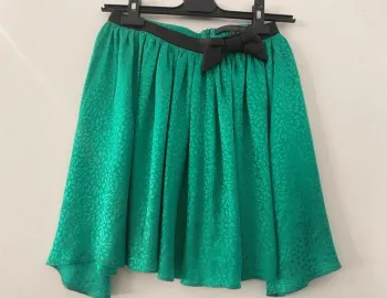 After pants jupe verte en 100 % soie taille 36