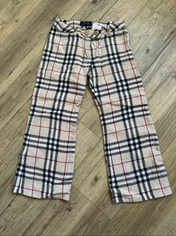 Pantalon burberry tartan 100% lin fille 5 ans