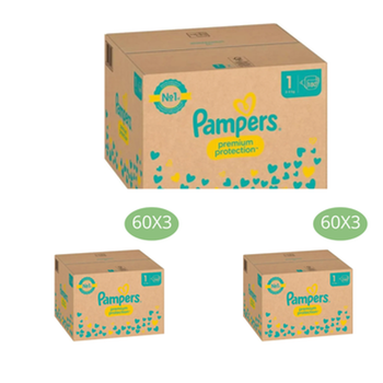 Lot de 540 Pampers Premium Protection 2-5 kg Taille 1 Neuf