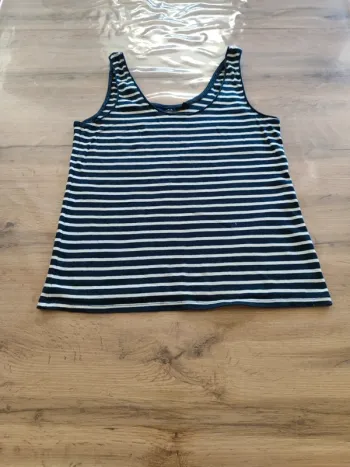 Débardeur Kiabi Rayé Bleu Marine et Blanc, Taille M