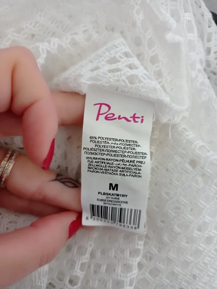 Robe de plage blanche broderie beachwear neuf avec étiquette T.M Penti - photo numéro 6