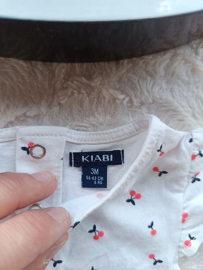 Tee shirt chemise manches courtes Fille 3 mois cerise Kiabi - photo numéro 5