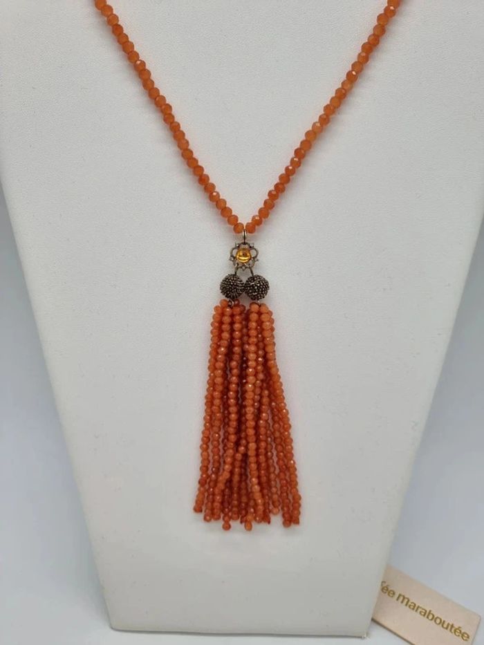 La fée maraboutée collier sautoir pieuvre en perles corail - photo numéro 3