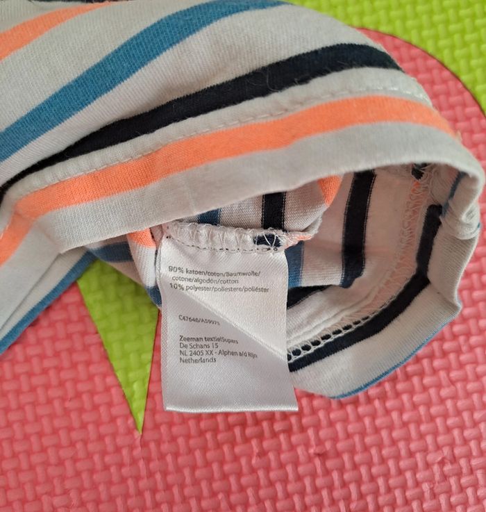 T-shirt manches courtes rayures multicolores, zeeman, taille 12 mois (74 cm) - photo numéro 4