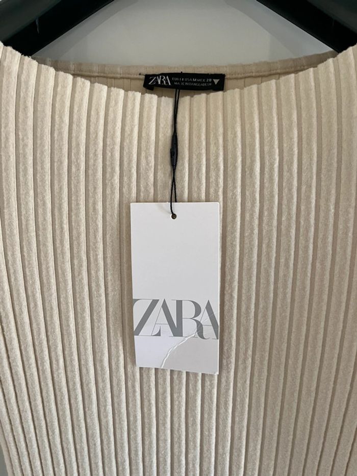 Robe Zara beige côtelée Taille M - photo numéro 3